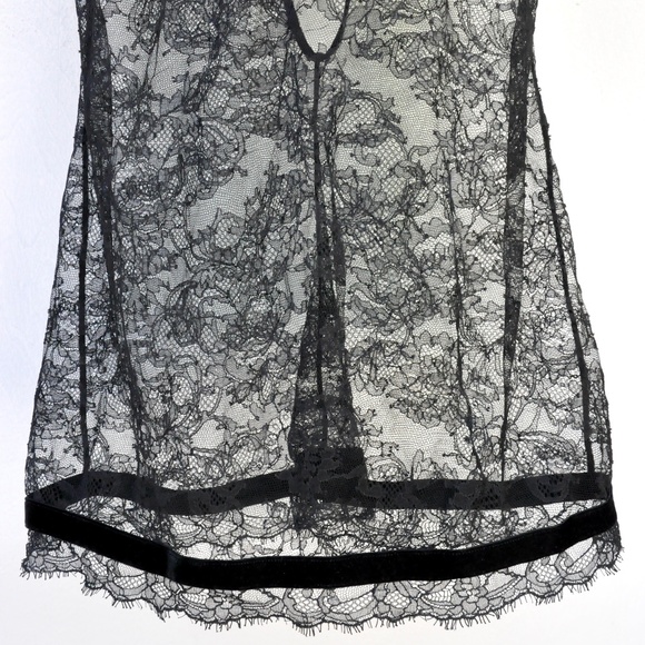 LA PERLA Black Lace Slip Dress Nightgown with Pink Floral Bra XS - US 32 C - Picture 5 of 7